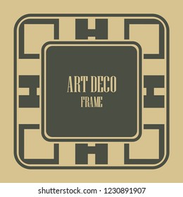 Art deco vintage border, frame. Retro design vector illustration