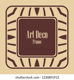 Art deco vintage border, frame. Retro design vector illustration