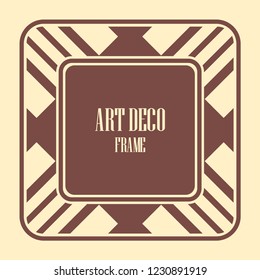 Art deco vintage border, frame. Retro design vector illustration