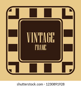 Art deco vintage border, frame. Retro design vector illustration