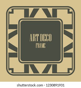 Art deco vintage border, frame. Retro design vector illustration