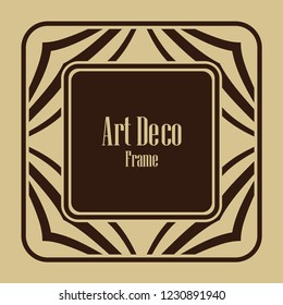 Art deco vintage border, frame. Retro design vector illustration