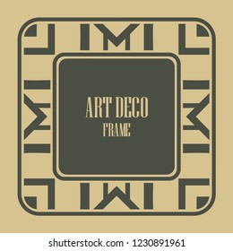 Art deco vintage border, frame. Retro design vector illustration