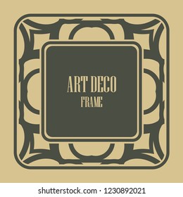 Art deco vintage border, frame. Retro design vector illustration