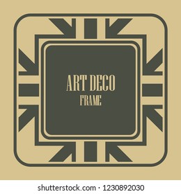 Art deco vintage border, frame. Retro design vector illustration