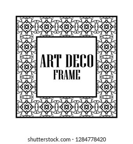 Art deco vintage border frame. Retro design template. Vector illustration