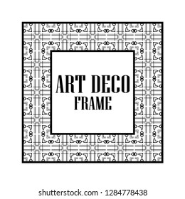 Art deco vintage border frame. Retro design template. Vector illustration