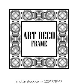 Art deco vintage border frame. Retro design template. Vector illustration