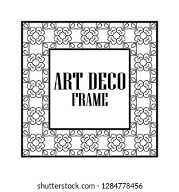 Art deco vintage border frame. Retro design template. Vector illustration