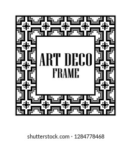 Art deco vintage border frame. Retro design template. Vector illustration