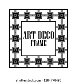 Art deco vintage border frame. Retro design template. Vector illustration