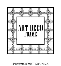 Art deco vintage border frame. Retro design template. Vector illustration