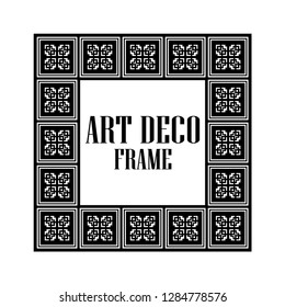 Art deco vintage border frame. Retro design template. Vector illustration