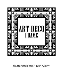 Art deco vintage border frame. Retro design template. Vector illustration