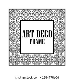 Art deco vintage border frame. Retro design template. Vector illustration
