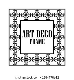 Art deco vintage border frame. Retro design template. Vector illustration