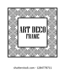 Art deco vintage border frame. Retro design template. Vector illustration