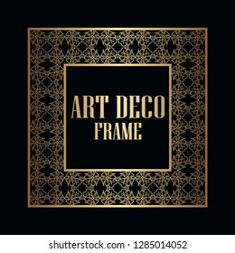 Art deco vintage border frame. Retro design template. Vector illustration