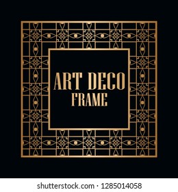 Art deco vintage border frame. Retro design template. Vector illustration