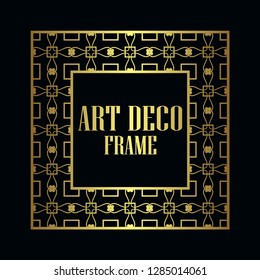 Art deco vintage border frame. Retro design template. Vector illustration