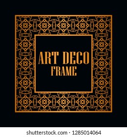 Art deco vintage border frame. Retro design template. Vector illustration