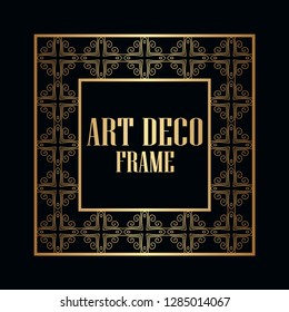 Art deco vintage border frame. Retro design template. Vector illustration