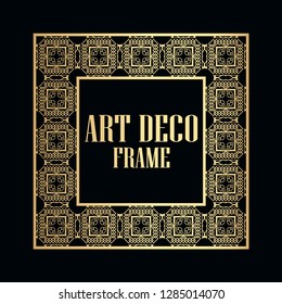 Art deco vintage border frame. Retro design template. Vector illustration