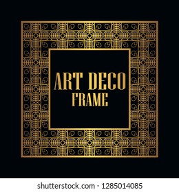 Art deco vintage border frame. Retro design template. Vector illustration