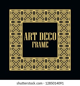 Art deco vintage border frame. Retro design template. Vector illustration
