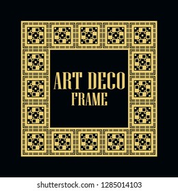 Art deco vintage border frame. Retro design template. Vector illustration