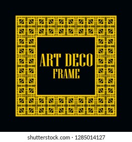 Art deco vintage border frame. Retro design template. Vector illustration