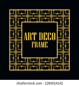 Art deco vintage border frame. Retro design template. Vector illustration
