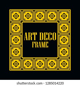 Art deco vintage border frame. Retro design template. Vector illustration