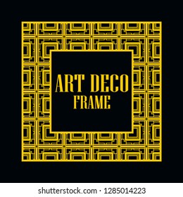 Art deco vintage border frame. Retro design template. Vector illustration