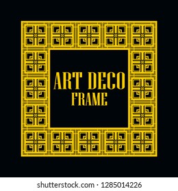 Art deco vintage border frame. Retro design template. Vector illustration