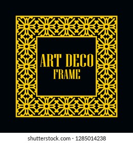 Art deco vintage border frame. Retro design template. Vector illustration