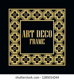 Art deco vintage border frame. Retro design template. Vector illustration