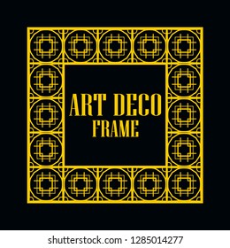 Art deco vintage border frame. Retro design template. Vector illustration