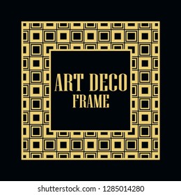 Art deco vintage border frame. Retro design template. Vector illustration