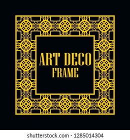 Art deco vintage border frame. Retro design template. Vector illustration