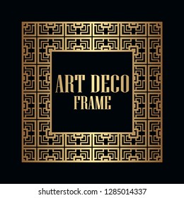 Art deco vintage border frame. Retro design template. Vector illustration