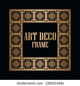 Art deco vintage border frame. Retro design template. Vector illustration