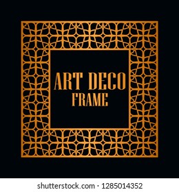 Art deco vintage border frame. Retro design template. Vector illustration