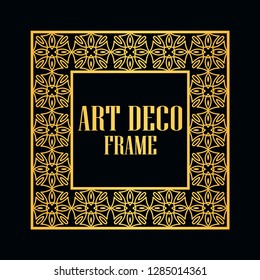 Art deco vintage border frame. Retro design template. Vector illustration
