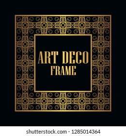 Art deco vintage border frame. Retro design template. Vector illustration
