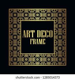 Art deco vintage border frame. Retro design template. Vector illustration