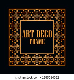 Art deco vintage border frame. Retro design template. Vector illustration