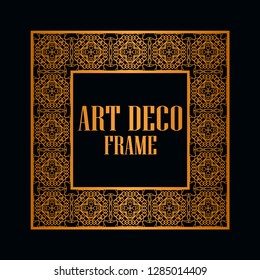Art deco vintage border frame. Retro design template. Vector illustration