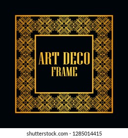 Art deco vintage border frame. Retro design template. Vector illustration