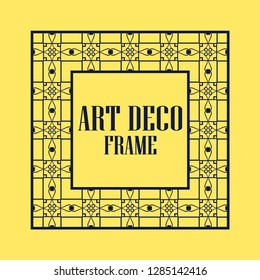 Art deco vintage border frame. Retro design template. Vector illustration